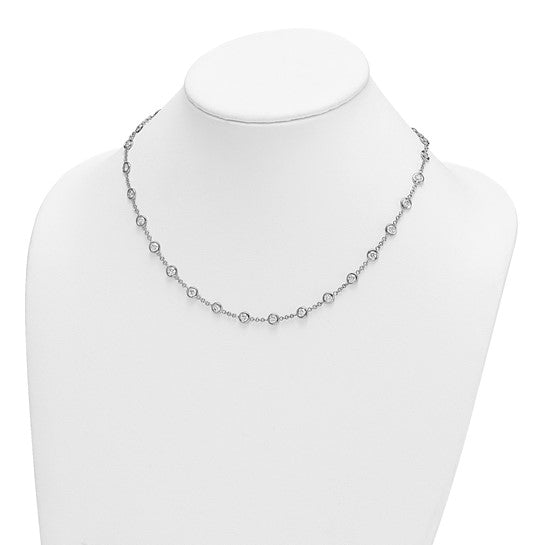 18k Lavish Diamond Bezel Set Necklace