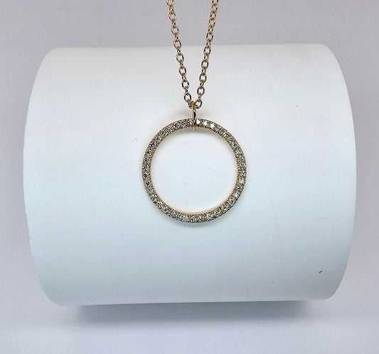 Diamond Circle Pendant with Cable Chain - by Sabii Jewelry®
