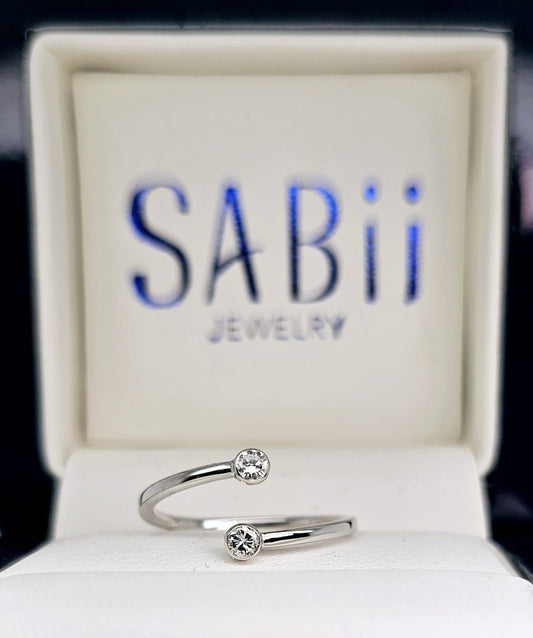 Diamond Solitaire Wrap Ring in 14k White Gold – by Sabii Jewelry®