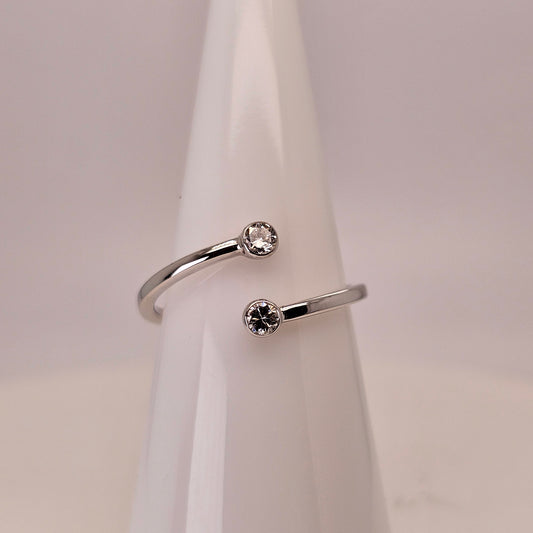 Diamond Solitaire Wrap Ring in 14k White Gold – by Sabii Jewelry®