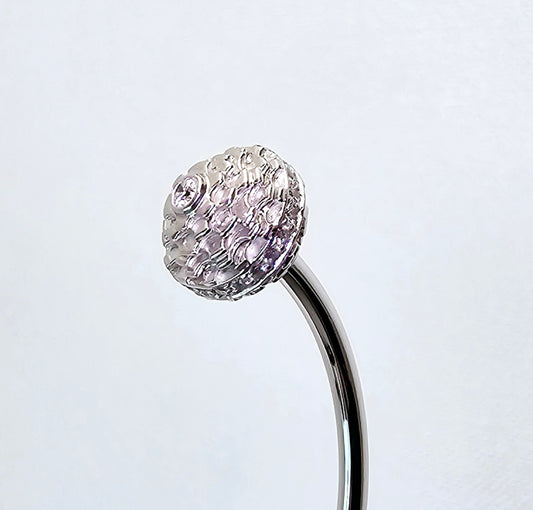 Gear Bangle in 14k White Gold & White Diamonds - by Sabii Sports Jewelry®