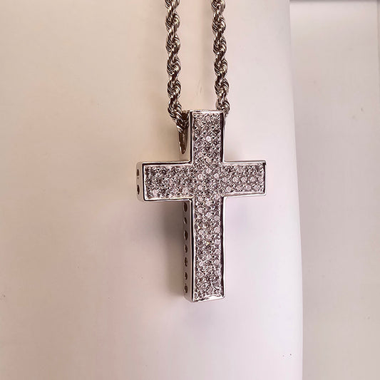Elegant 18k Diamond Cross Pendant – by Sabii Jewelry®