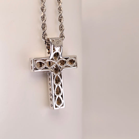 Elegant 18k Diamond Cross Pendant – by Sabii Jewelry®
