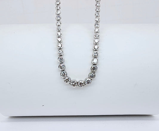 Flawless Graduated Diamond Row Tennis Necklace – by Sabii Jewelry®