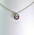 Load image into Gallery viewer, Royal Ruby & Pear-Shaped Diamond Pendant– by Sabii Jewelry®
