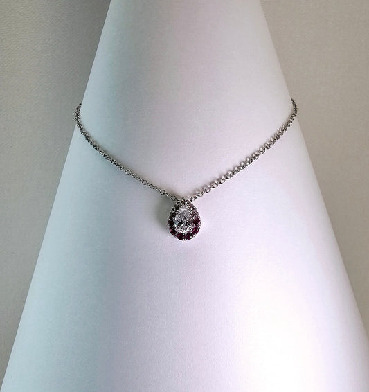 Royal Ruby & Pear-Shaped Diamond Pendant– by Sabii Jewelry®