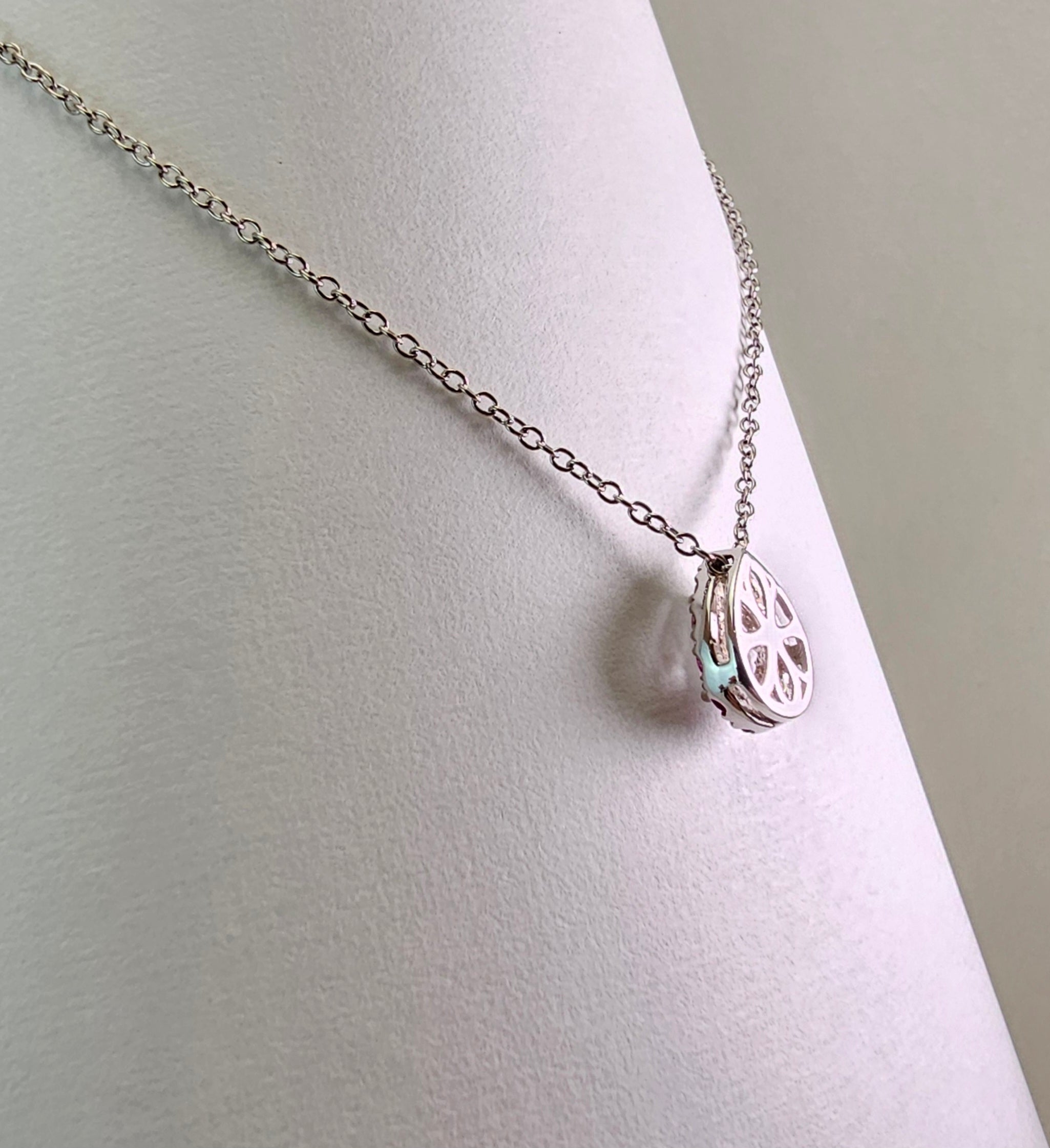 Royal Ruby & Pear-Shaped Diamond Pendant– by Sabii Jewelry®