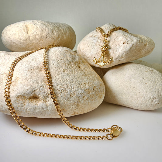 Curb Chain - 18k Solid Gold - 21 inches