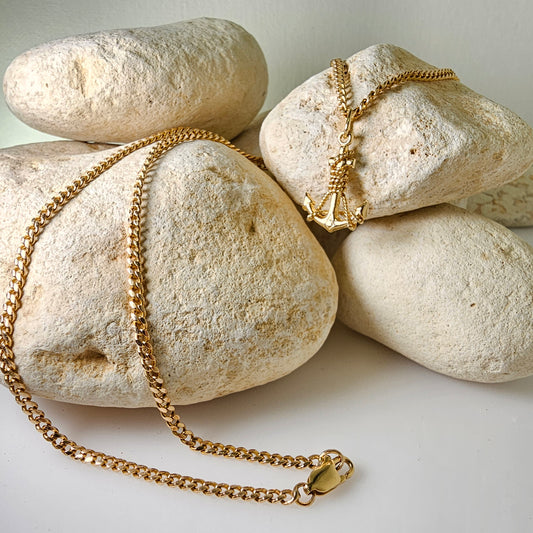 Curb Chain - 18k Solid Gold - 21 inches