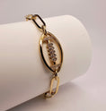 Load image into Gallery viewer, Gold & Diamond Paperclip Football Bracelet – by Sabii Sports Jewelry®
