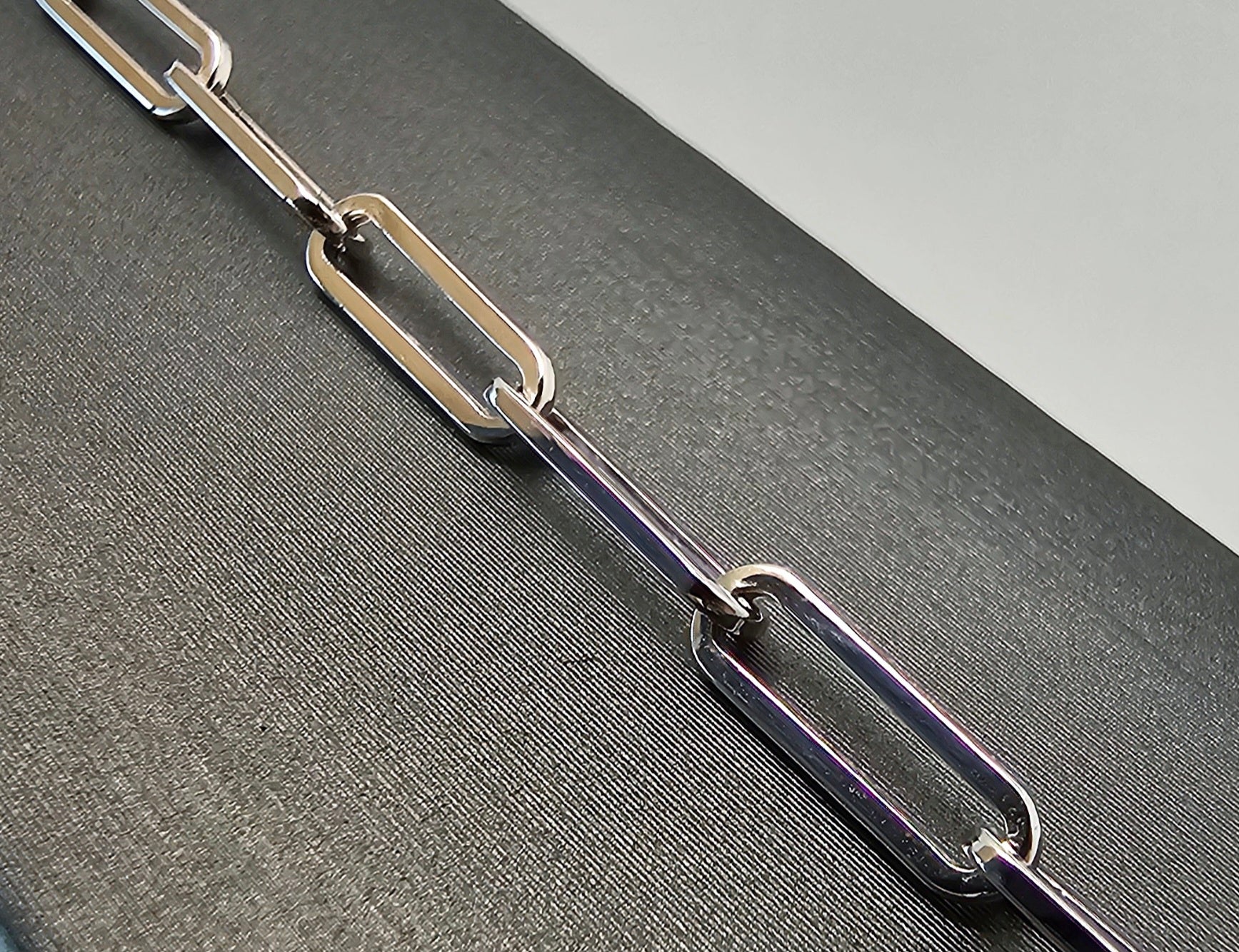 Paperclip Chain Bracelet 8" – 14k White Gold - 767