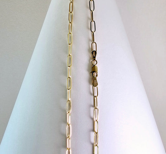 Paperclip Chain Necklace 18" – 14k Yellow Gold - 977
