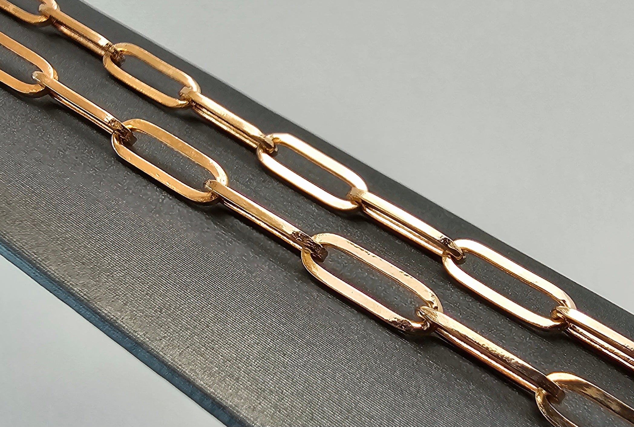Paperclip Chain Necklace 24” – 14k Rose Gold - 767