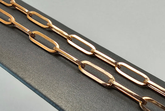Paperclip Chain Necklace 24” – 14k Rose Gold - 767