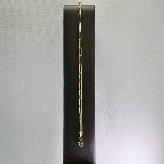 Paperclip Chain Bracelet 8” – 14k Yellow Gold - 767