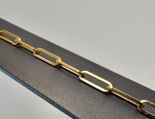 Paperclip Chain Bracelet 8” – 14k Yellow Gold - 767