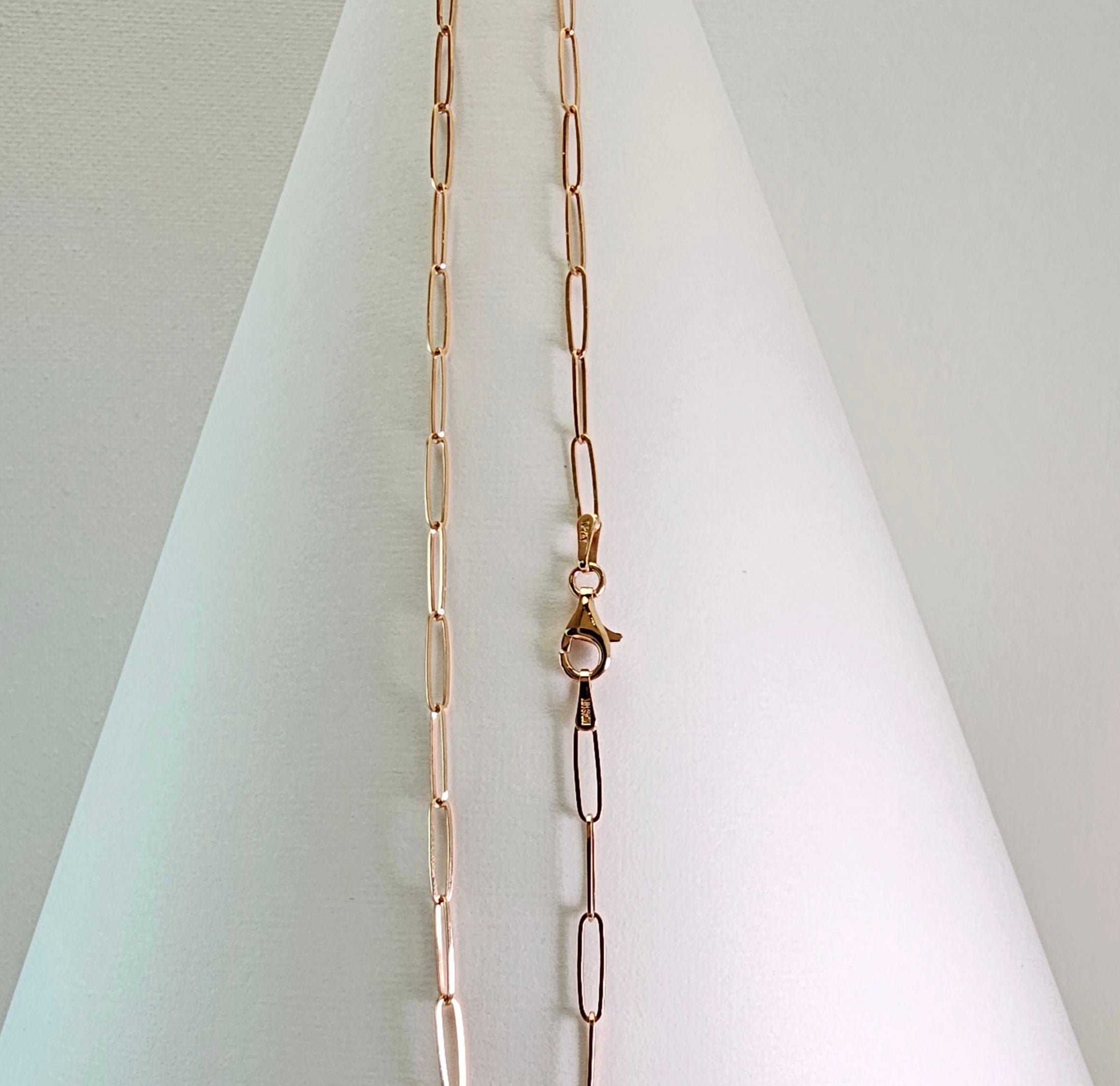Paperclip Chain Necklace 18” – 14k Rose Gold - 514