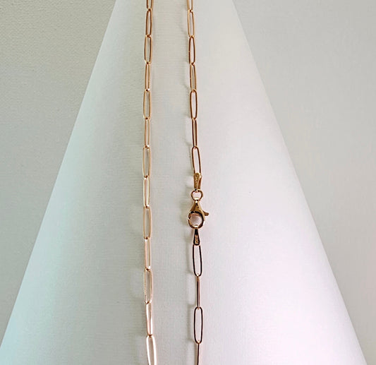 Paperclip Chain Necklace 18" - 14k Yellow Gold -514