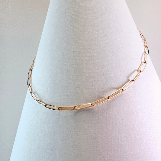 Paperclip Chain Necklace 18” – 14k Rose Gold - 514