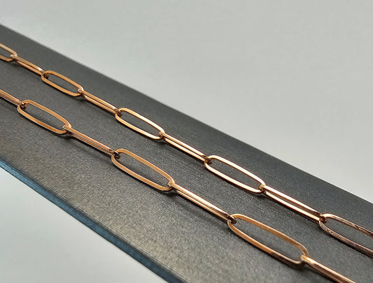 Paperclip Chain Necklace 18” – 14k Rose Gold - 514