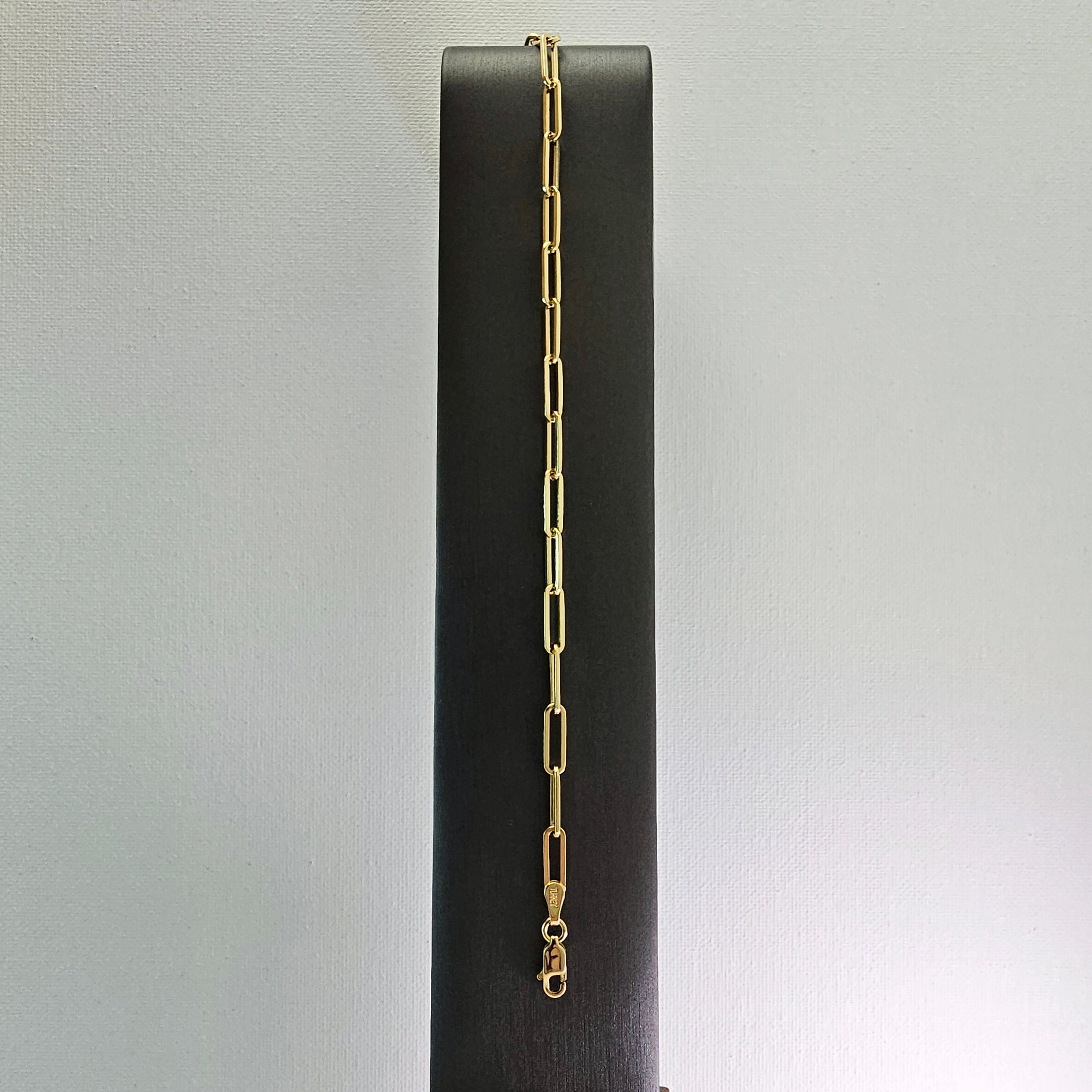 Paperclip Chain Bracelet 8” – 14k Yellow Gold - 852