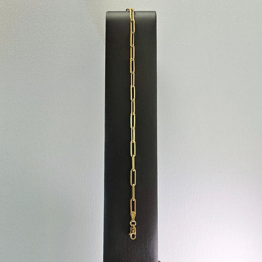 Paperclip Chain Bracelet 8” – 14k Yellow Gold - 852