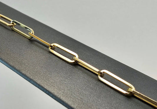 Paperclip Chain Bracelet 8” – 14k Yellow Gold - 852