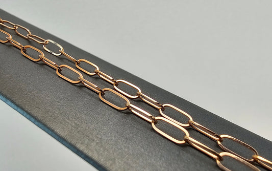 Paperclip Chain Necklace 18” – 14k Rose Gold - 977