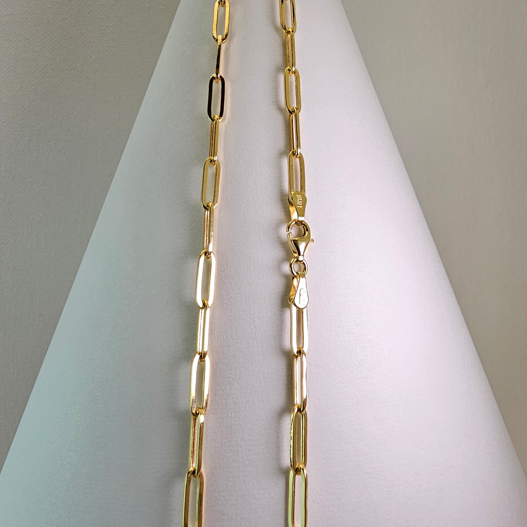 Paperclip Chain Necklace 24” – 14k Yellow Gold - 767