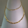 Load image into Gallery viewer, Paperclip Chain Necklace 24” – 14k Yellow Gold - 767
