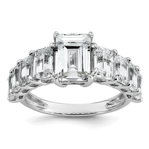 5ct Emerald Cut Shared Prong Lab Grown Diamond Engagement Ring