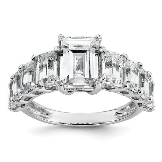 5ct Emerald Cut Shared Prong Lab Grown Diamond Engagement Ring