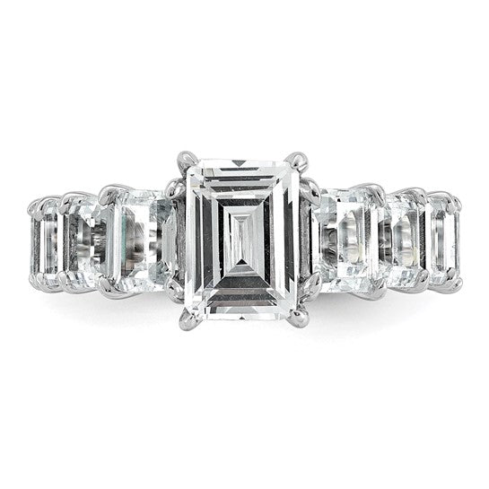 5ct Emerald Cut Shared Prong Lab Grown Diamond Engagement Ring