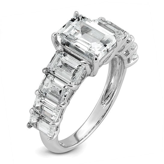 5ct Emerald Cut Shared Prong Lab Grown Diamond Engagement Ring
