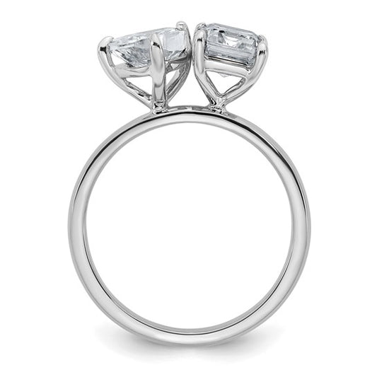 Toi et Moi - Emerald and Pear Cut Certified Lab Grown Diamond Engagement Ring