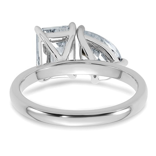 Toi et Moi - Emerald and Pear Cut Certified Lab Grown Diamond Engagement Ring
