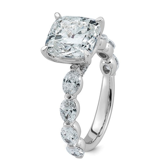 Cushion-Cut Certified Lab-Grown Diamond Engagement Ring
