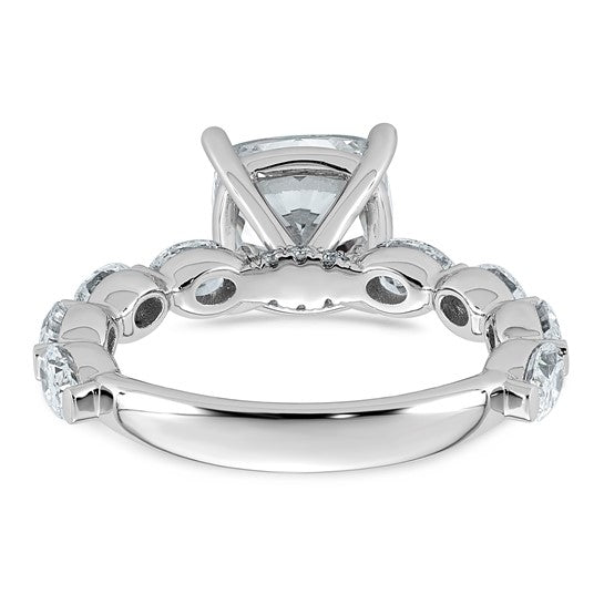 Cushion Cut and Oval Accent Certified Lab Grown Diamond Engagement Ring