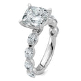 Load image into Gallery viewer, Cushion Cut and Oval Accent Certified Lab Grown Diamond Engagement Ring
