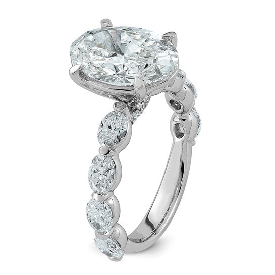 5.5ct TW Round Cut Certified Lab Grown Diamond Engagement Ring