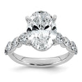 Load image into Gallery viewer, 5ct Oval Center and Round Cut Accents Lab Grown Diamond Engagement Ring
