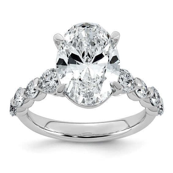 5ct Oval Center and Round Cut Accents Lab Grown Diamond Engagement Ring