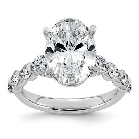 5ct Oval Center and Round Cut Accents Lab Grown Diamond Engagement Ring
