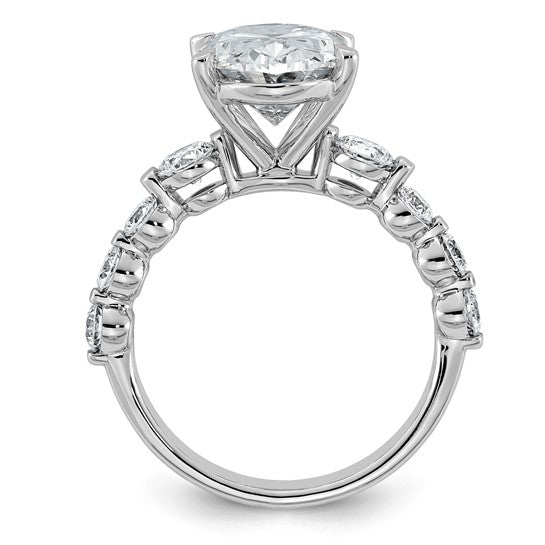 5ct Oval Center and Round Cut Accents Lab Grown Diamond Engagement Ring