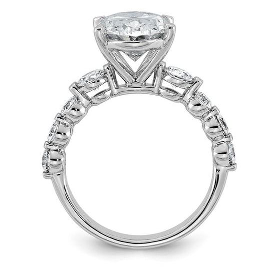 5ct Oval Center and Round Cut Accents Lab Grown Diamond Engagement Ring