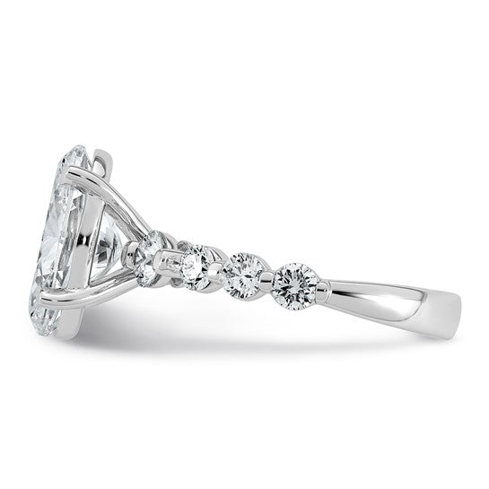 5ct Oval Center and Round Cut Accents Lab Grown Diamond Engagement Ring