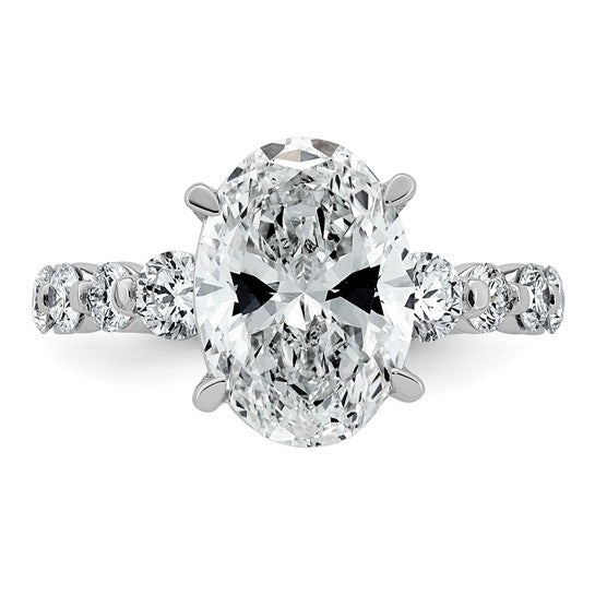 5ct Oval Center and Round Cut Accents Lab Grown Diamond Engagement Ring