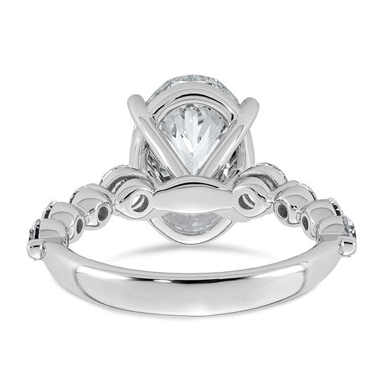 5ct Oval Center and Round Cut Accents Lab Grown Diamond Engagement Ring
