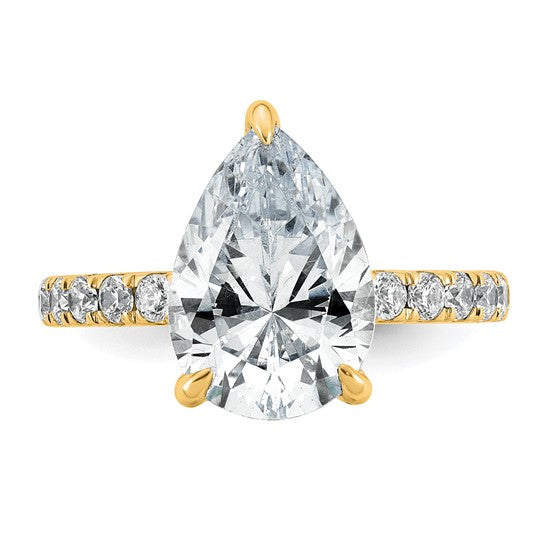 Certified Lab Grown Pear Solitaire Engagement Ring