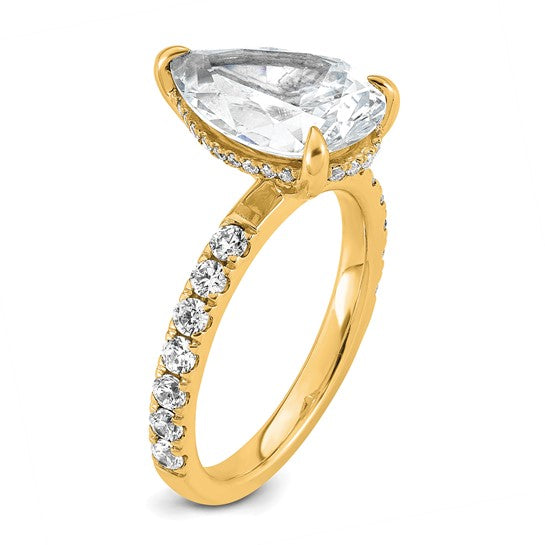 Certified Lab Grown Pear Solitaire Engagement Ring